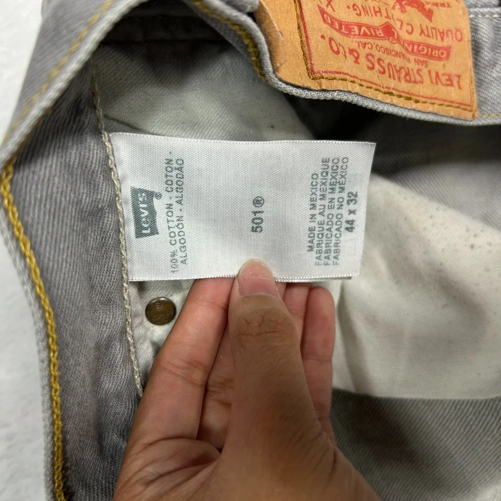 Levi's 501 Jeans Men's Gray Denim Pockets Classic Straight‎ Button Fly - 41X28.5